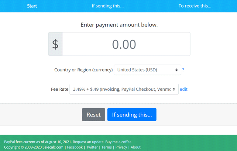 PayPal手续费计算器