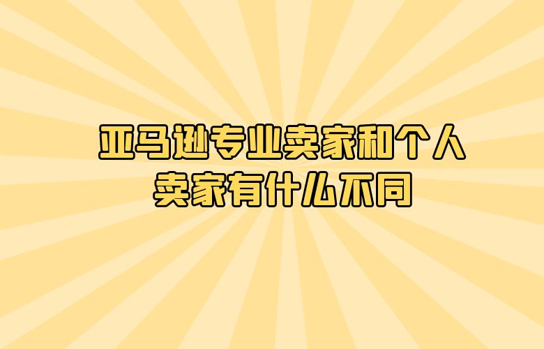 亚马逊专业卖家和个人卖家有什么不同