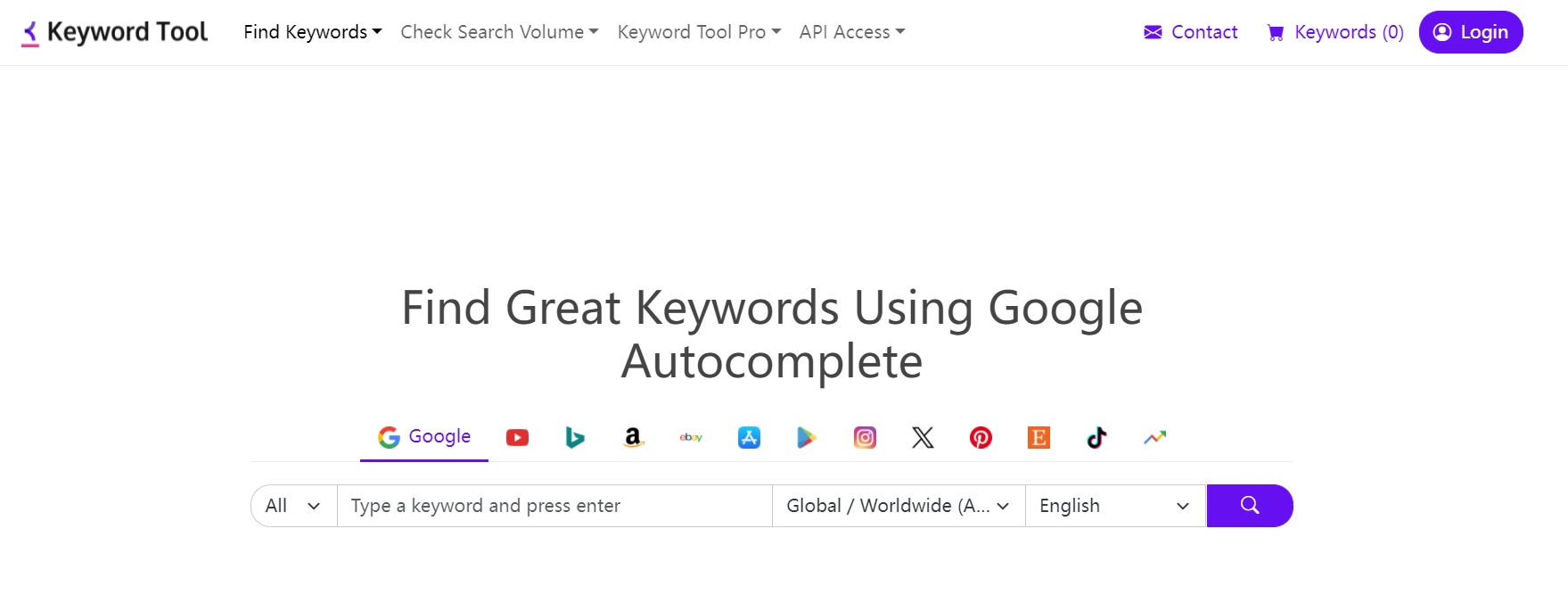 KeywordTool