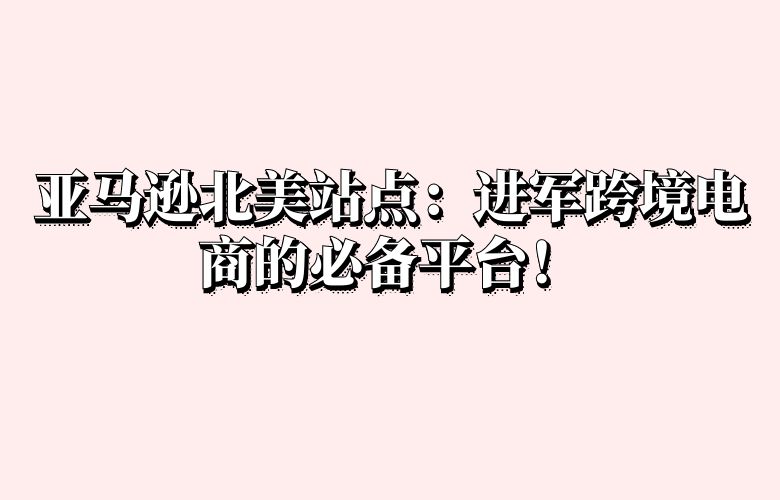 亚马逊北美站点:进军跨境电商的必备平台!