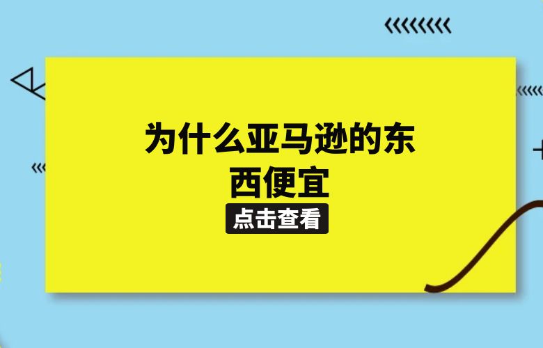 为什么亚马逊的东西便宜